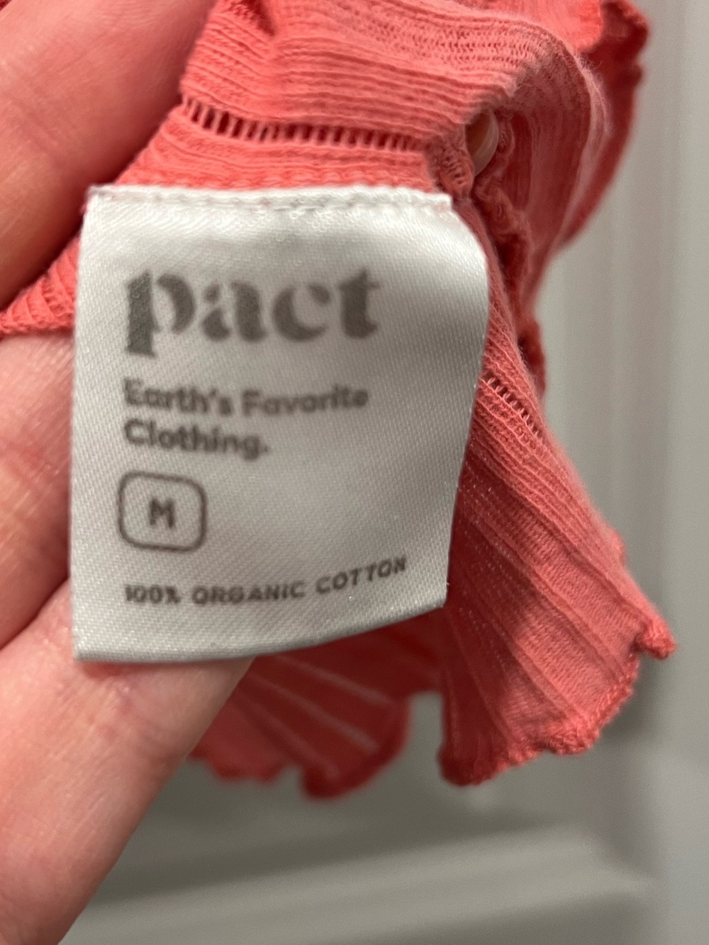 Pact Pointelle Rib Button Front Top - Picture 5 of 7